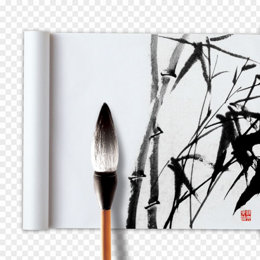Rice Paper Painting Four Arts Bamboo Inkstick Calligraphy PNG