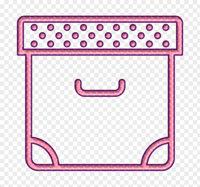 Pink Essential Set Icon Archive Box PNG