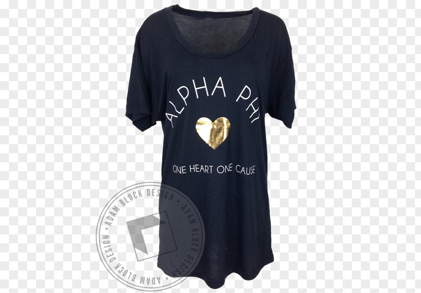 Single Heart T-shirt Alpha Phi Sorority Recruitment Clothing PNG