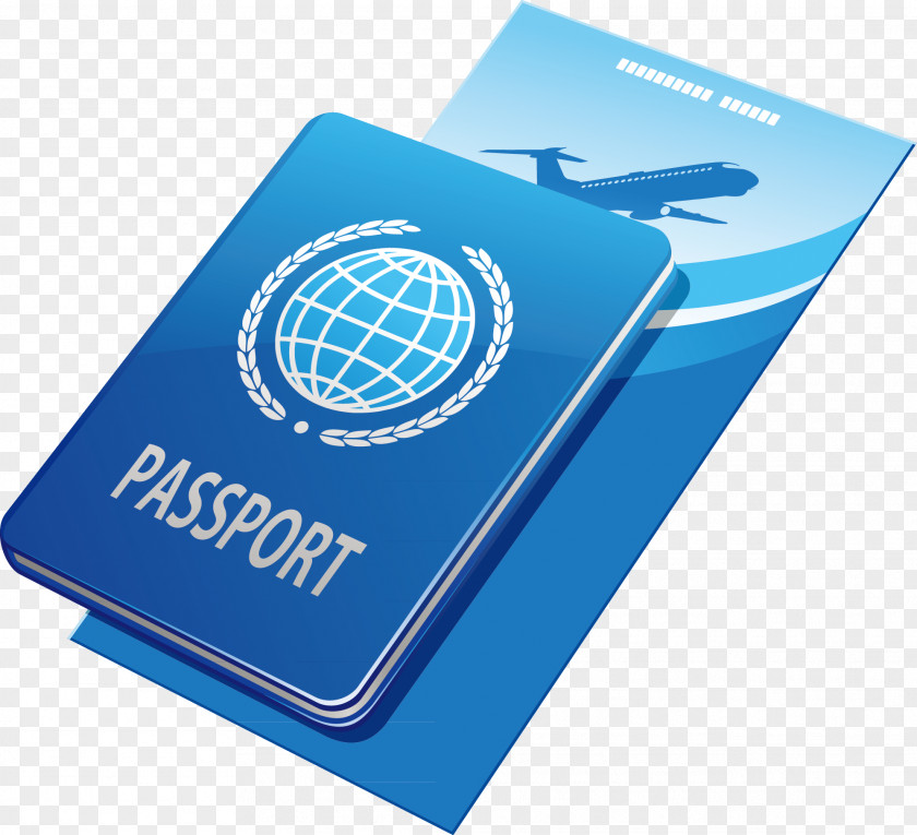 Blue Passport Plane Elements Canada Travel Visa Villa Tourism PNG