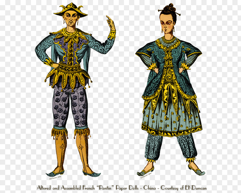 China Doll Costume Design Theatre Paper Jumping Jack PNG