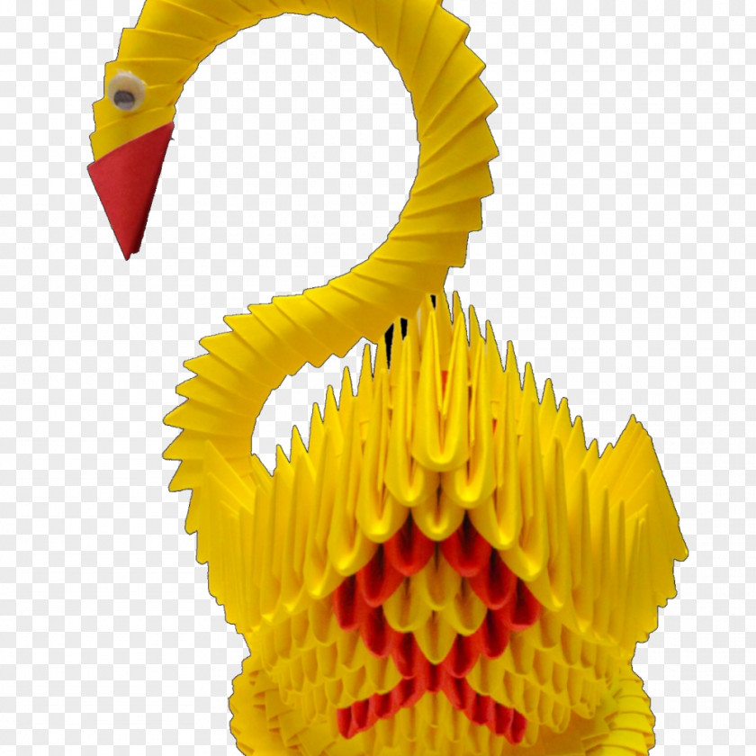 Yellow Origami Paper Modular Thousand Cranes PNG