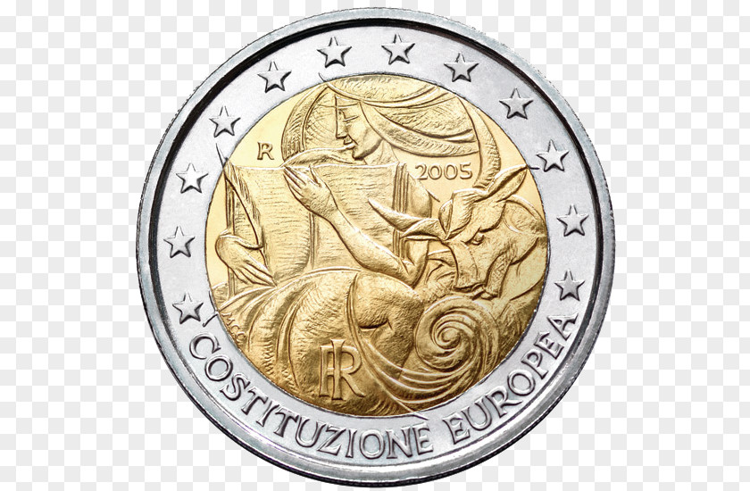 2 Euro Coin Italy Commemorative Coins PNG