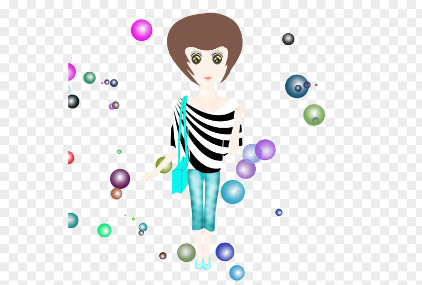 Hand-painted Women Balloon PNG
