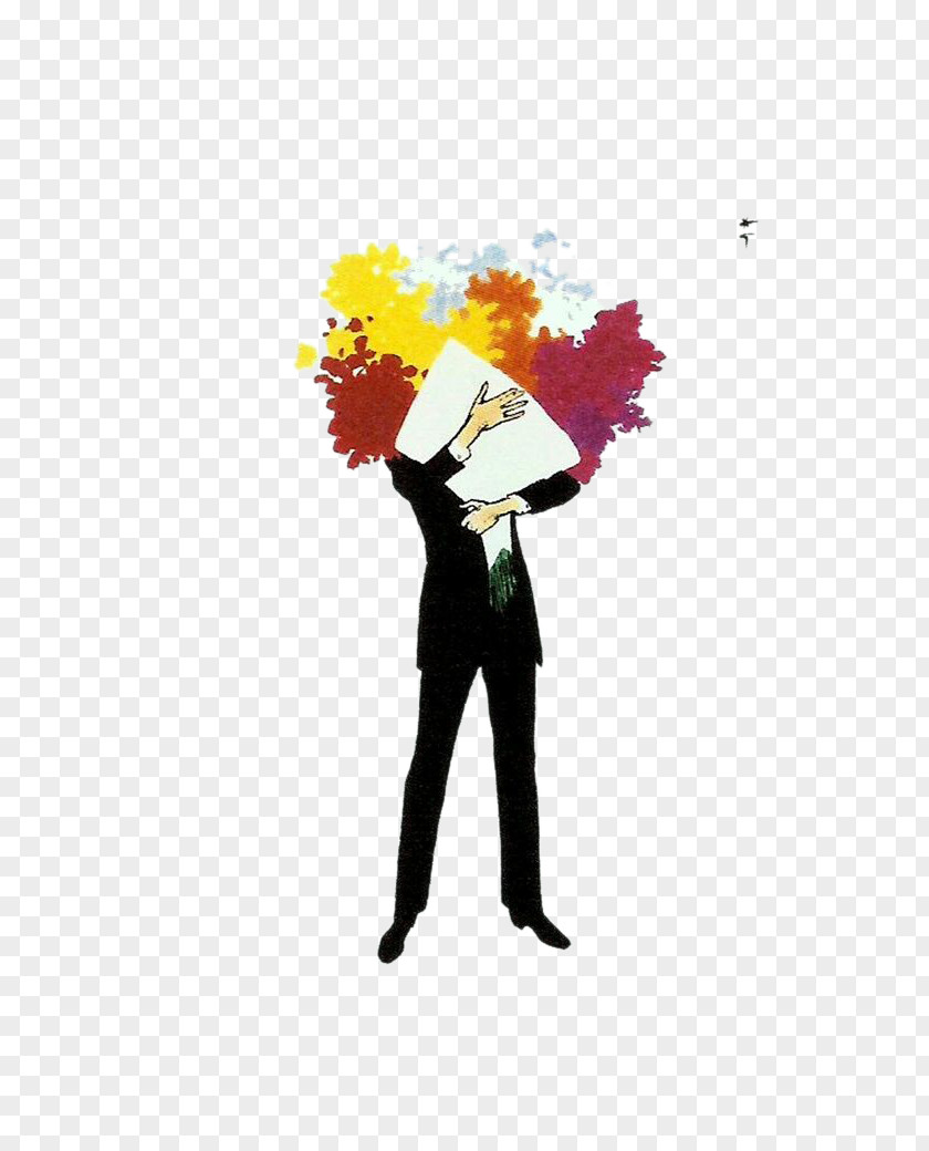 Man Holding Flowers Christian Dior SE Perfume Haute Couture Fashion Illustration PNG