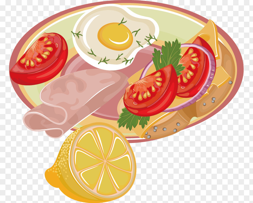 Nutritious Breakfast Fried Egg Rice Tomato PNG
