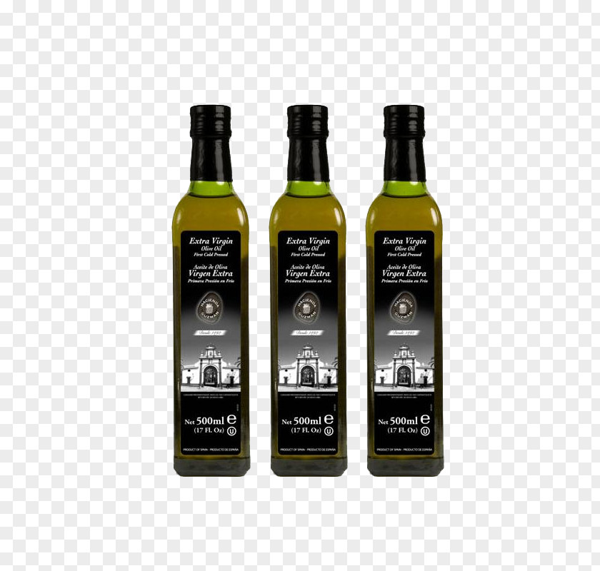 Three Bottles Of Olive Oil Bottle Glass Vegetable PNG