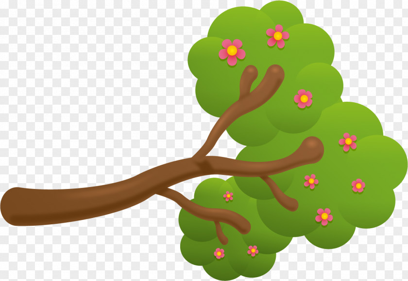 Tree Vector Clipart Plant Stem Leaf Cartoon Branching Animal PNG