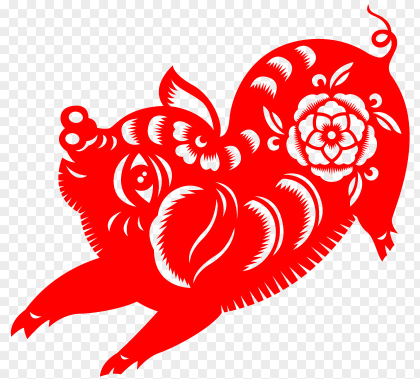Valentines Day Love Chinese New Year Paper Cutting PNG