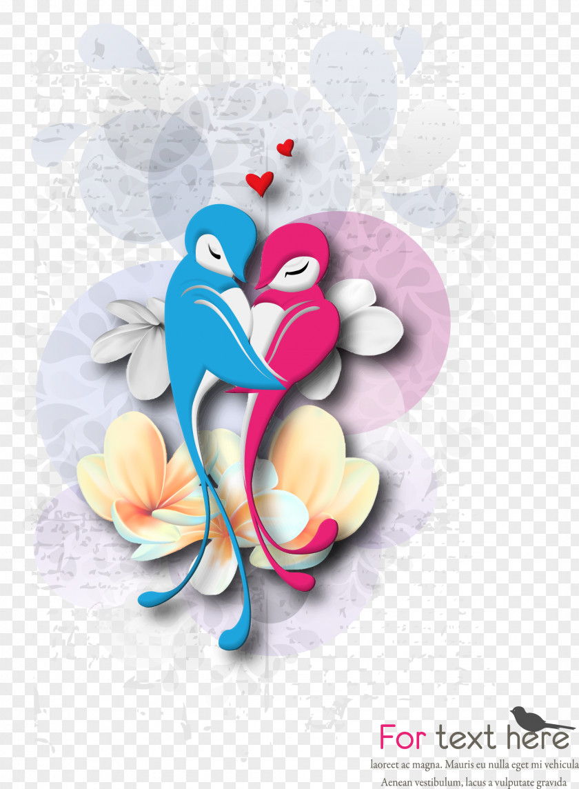 Cartoon Love Birds PNG