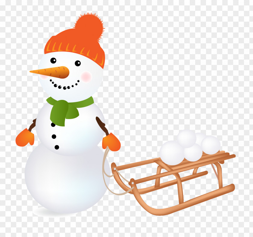 Snowman Sleigh Vector Royalty-free Clip Art PNG