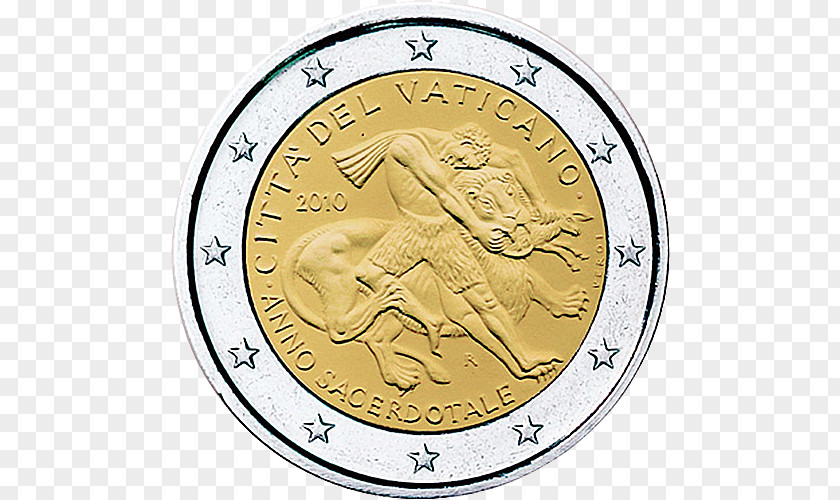 Coin 2 Euro Vatican City Commemorative Coins PNG