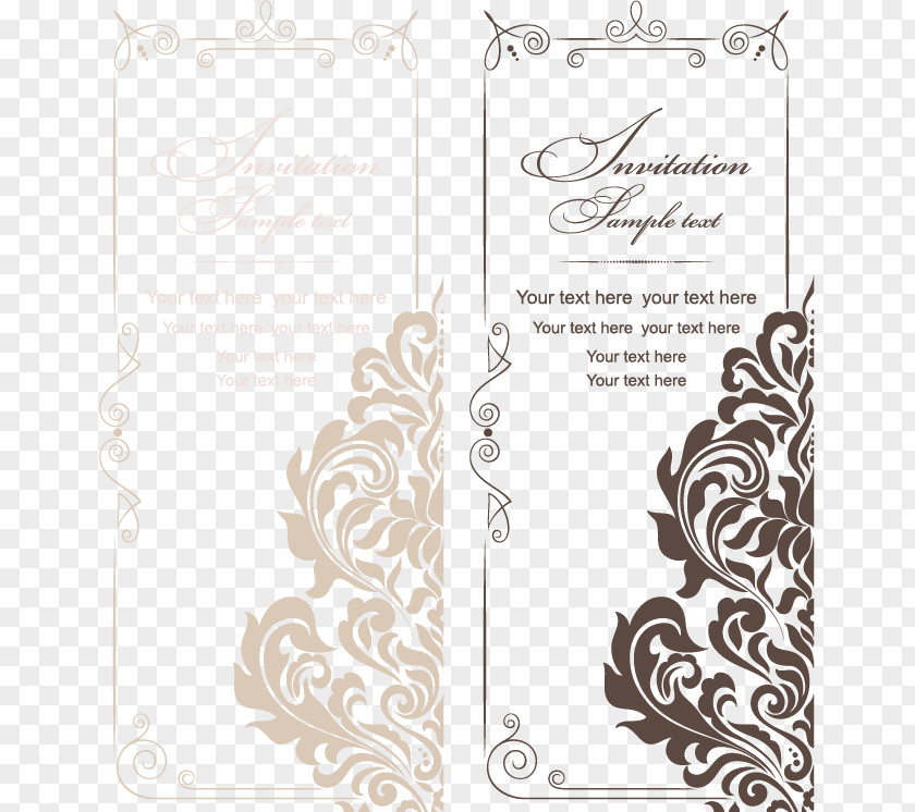 European And American Vintage Style Wedding Invitations Vector Pattern Invitation PNG