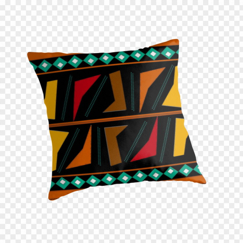 African Print Throw Pillows Cushion Rectangle PNG