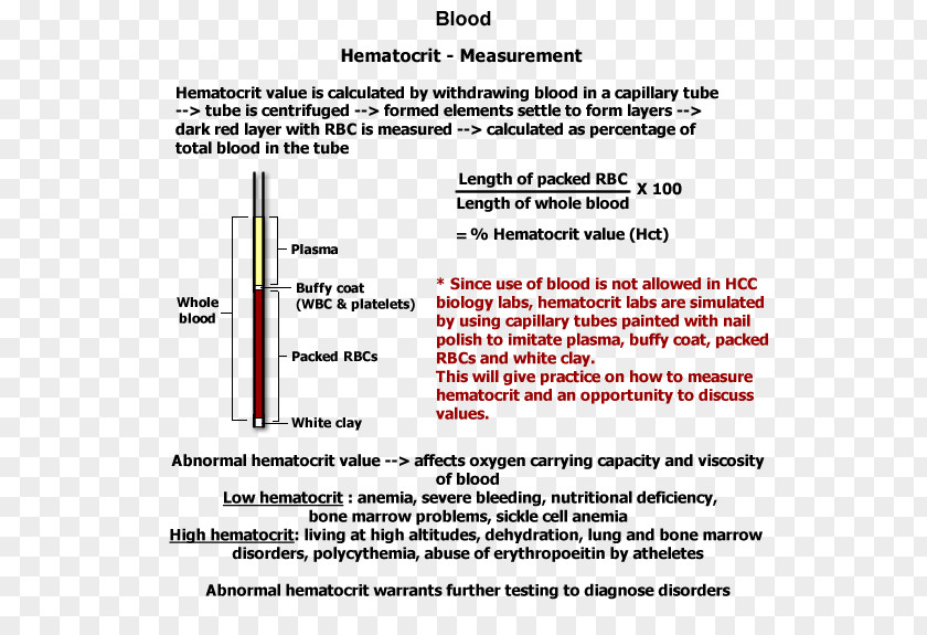 Blood Hematocrit Test Measurement Hemoglobin PNG