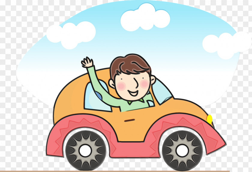 Driving Child Man Cartoon PNG
