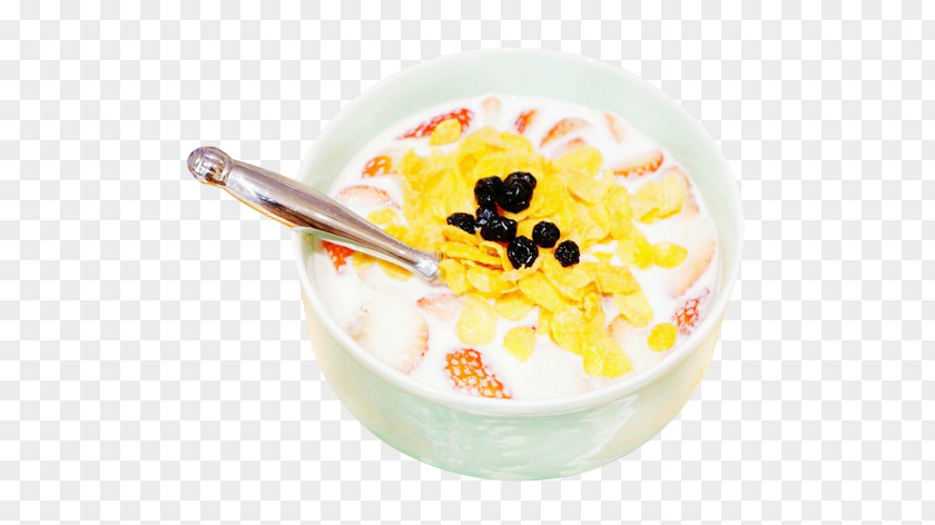 Milk Oatmeal Strawberry Porridge Congee Breakfast Cereal PNG