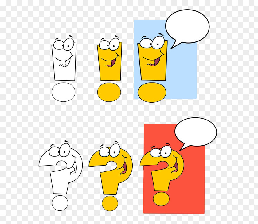 Cartoon Question Mark And Exclamation Illustration PNG