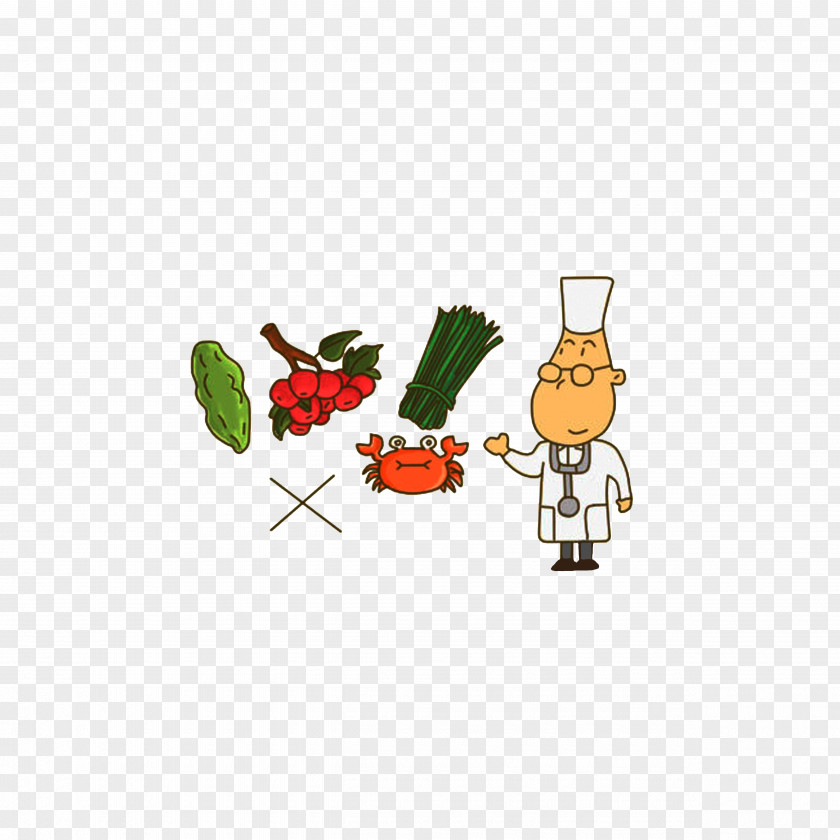 Hawthorn, Balsam Pear, Leek, Crab To Avoid Pregnancy Cartoon Cuteness Child Illustration PNG