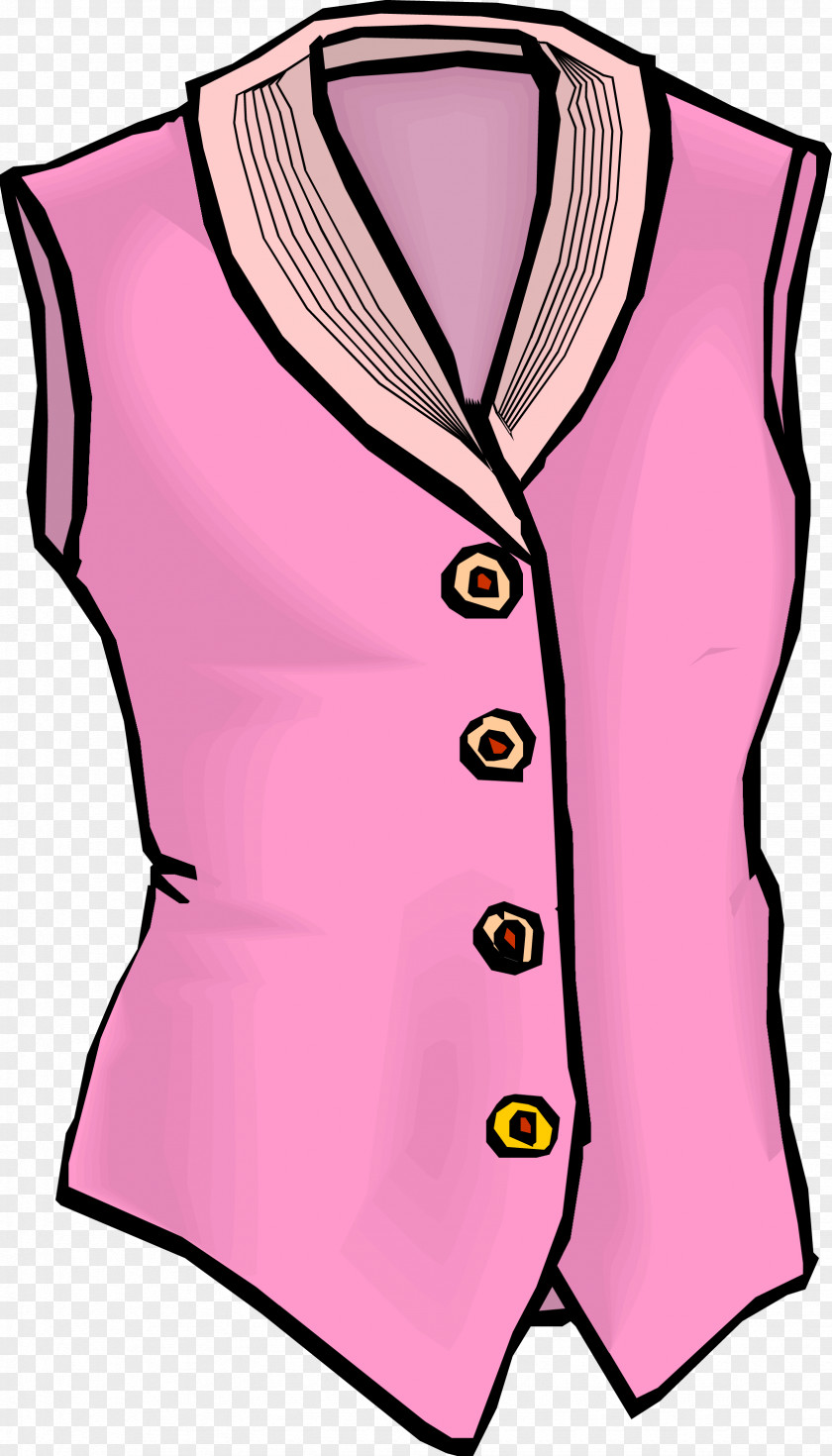 Pink Vector Dress Sweater Vest Blouse Clip Art PNG