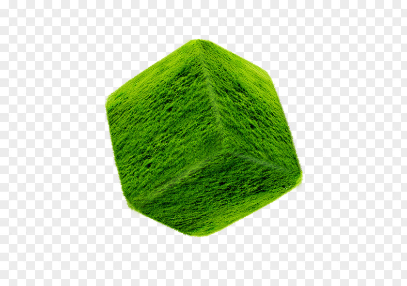 Square Grass Cube Green PNG