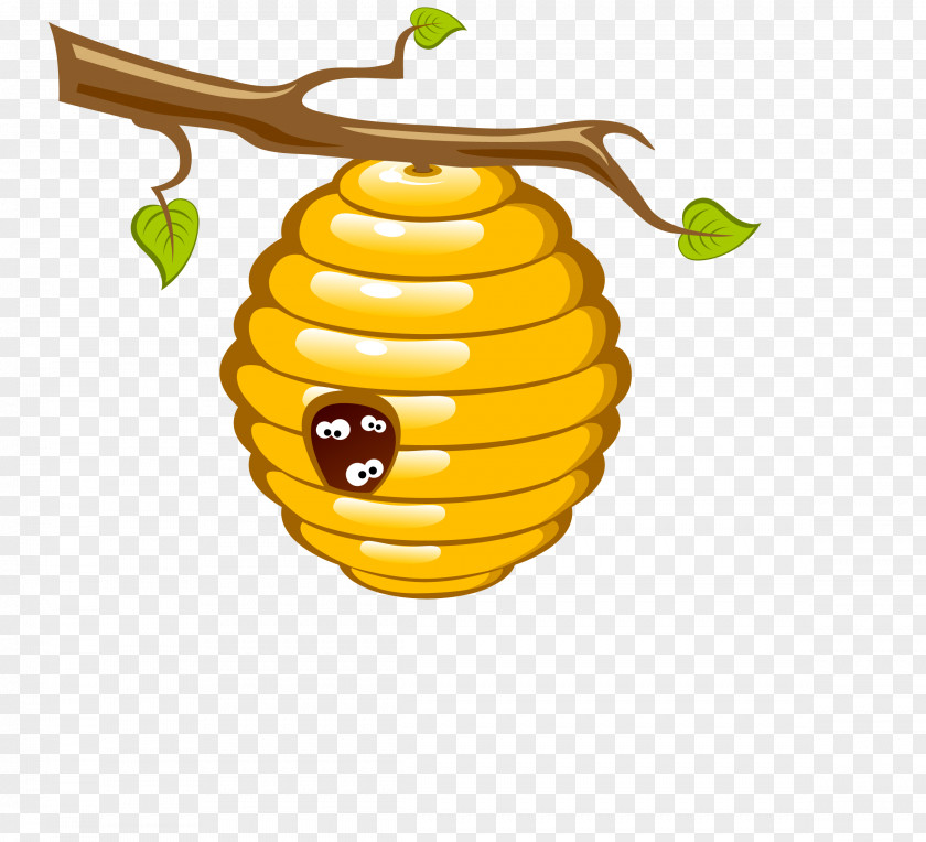Vector Bee Nest Honey Beehive Clip Art PNG