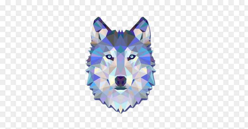 Triangle Gray Wolf Polygon T-shirt Decal PNG