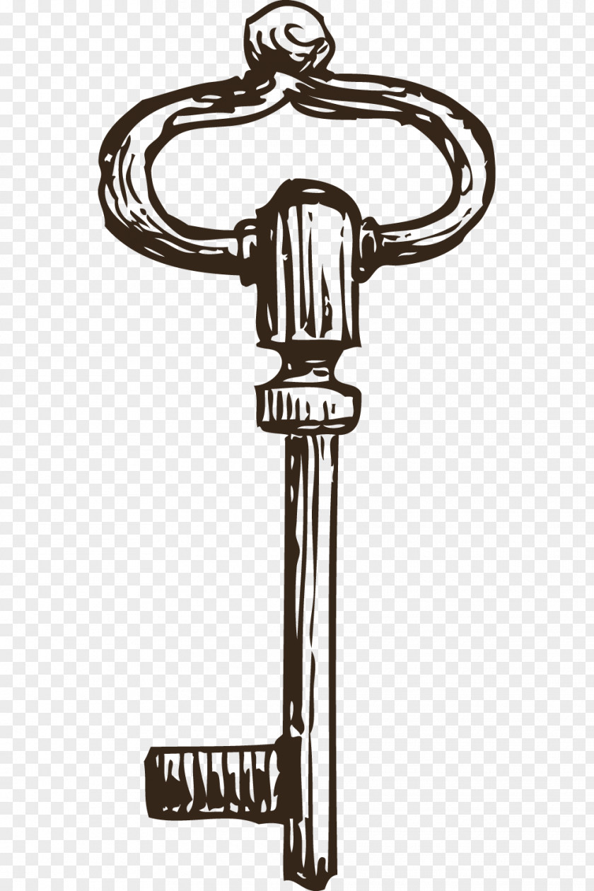 Retro Key Sketch PNG