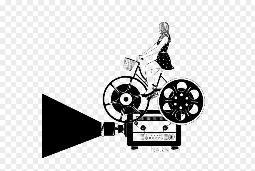 Creative Movie Projector Cinema Film Art Illustration PNG