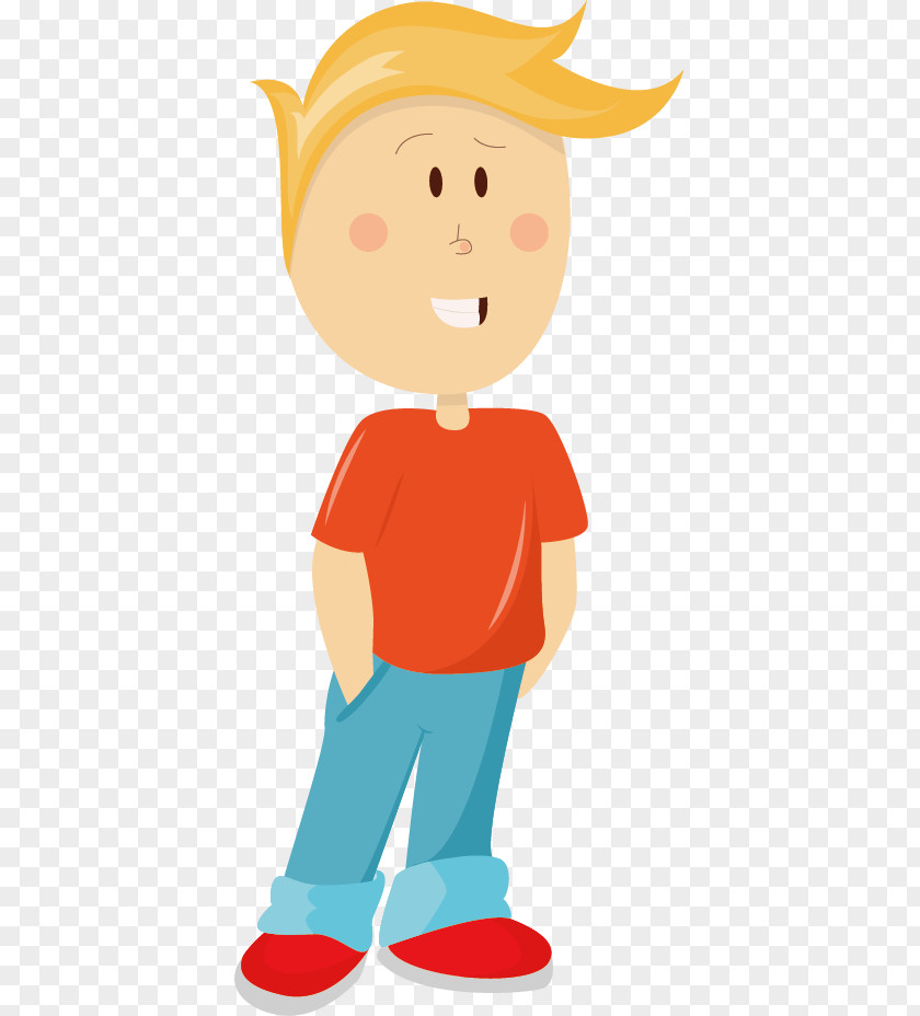 Vector Cartoon Boy Blond Hair Drawing Computer File PNG