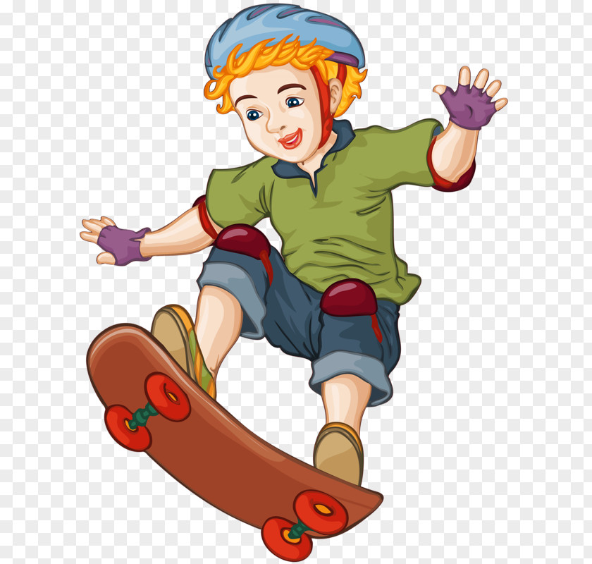 Skateboarding Boy Cartoon PNG