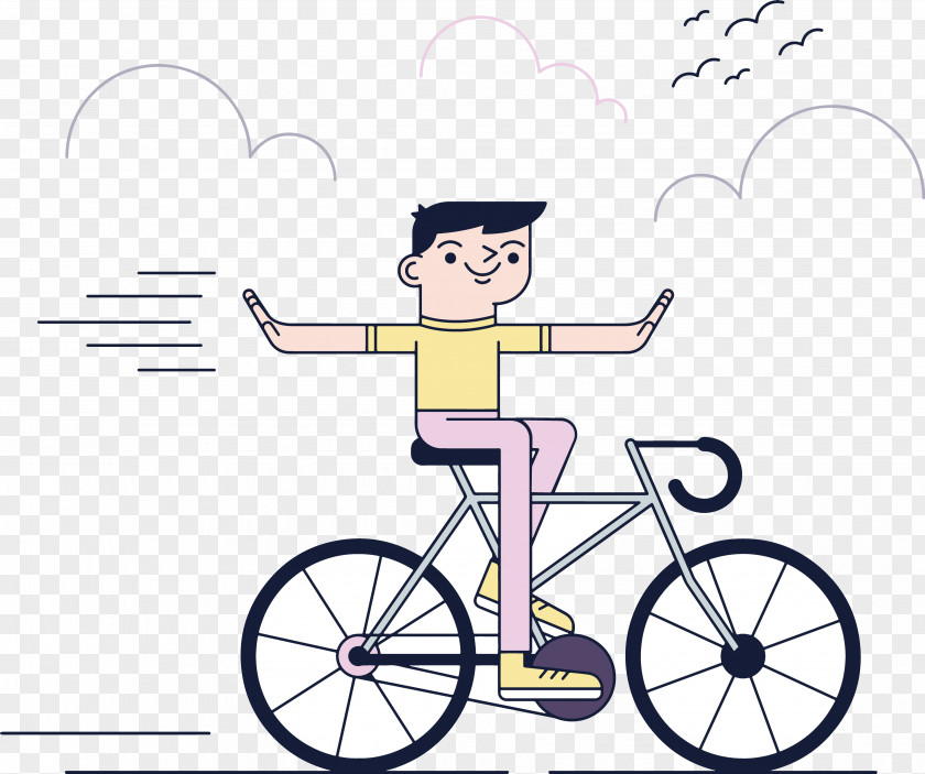 The Boy Rides A Bike PNG
