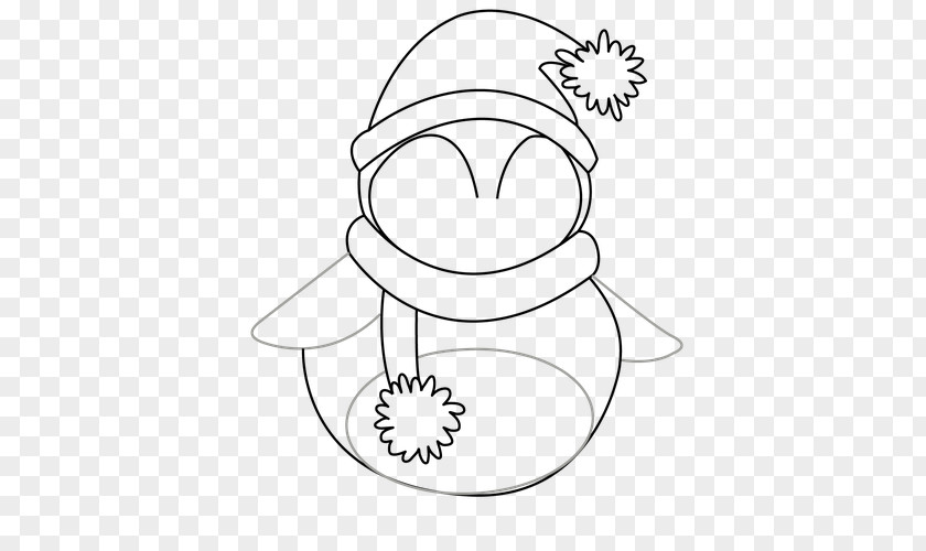 Hand Drawn Penguin Santa Claus Drawing Christmas Clip Art PNG