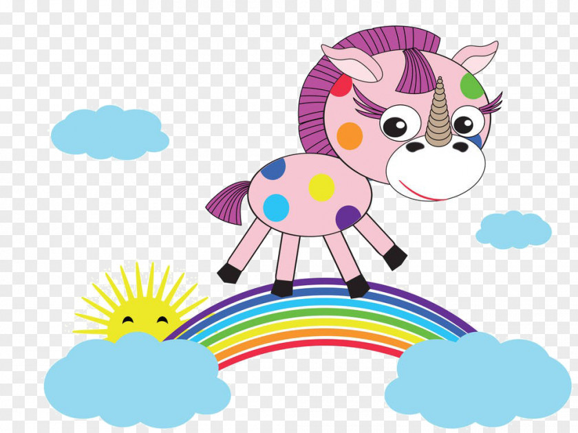 Cartoon Rainbow Horse PNG