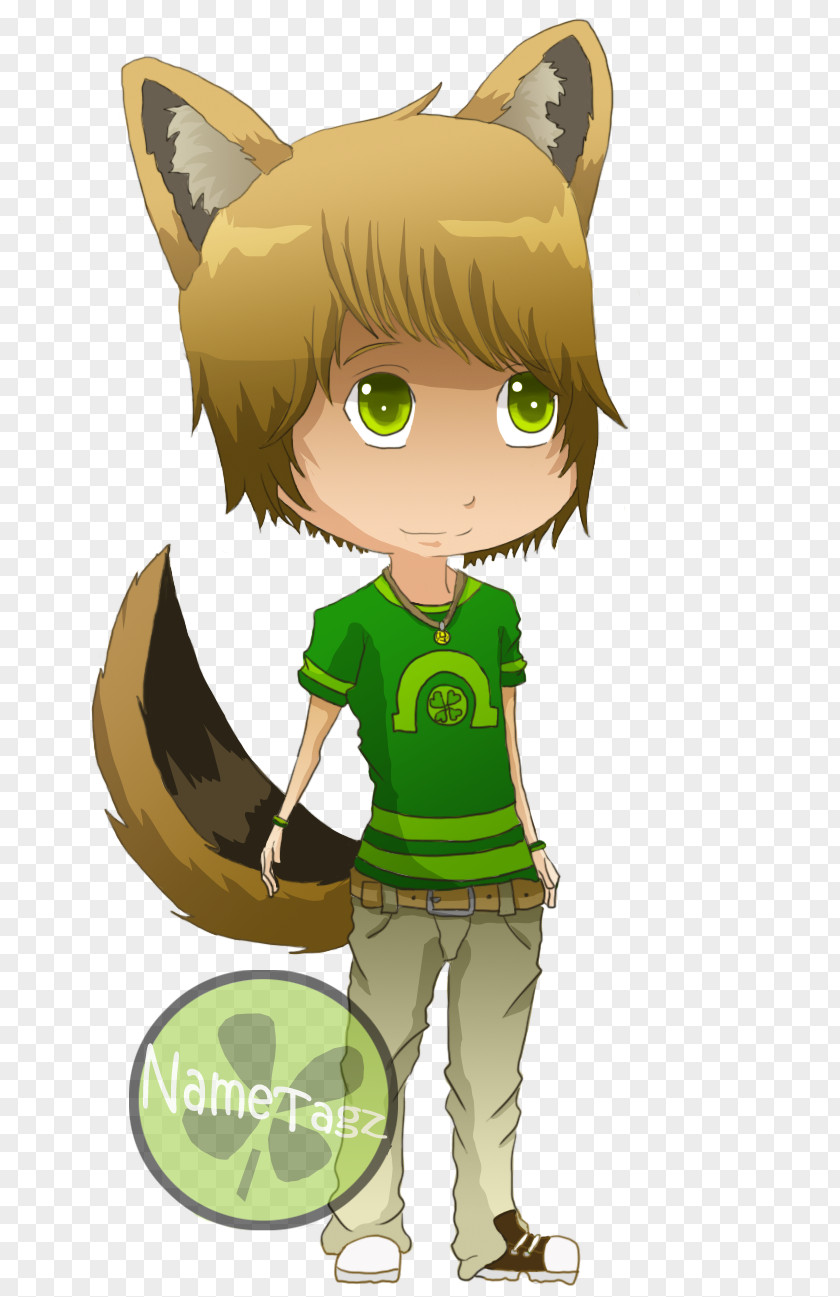 Crayon Line Cat Green Tail Clip Art PNG