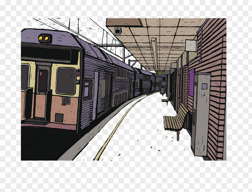 Decorative Illustrations Winter Station Platform Rail Transport Train Railway Stock Photography Clip Art PNG