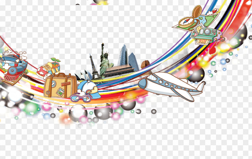 Rainbow Frame Material Airplane PNG