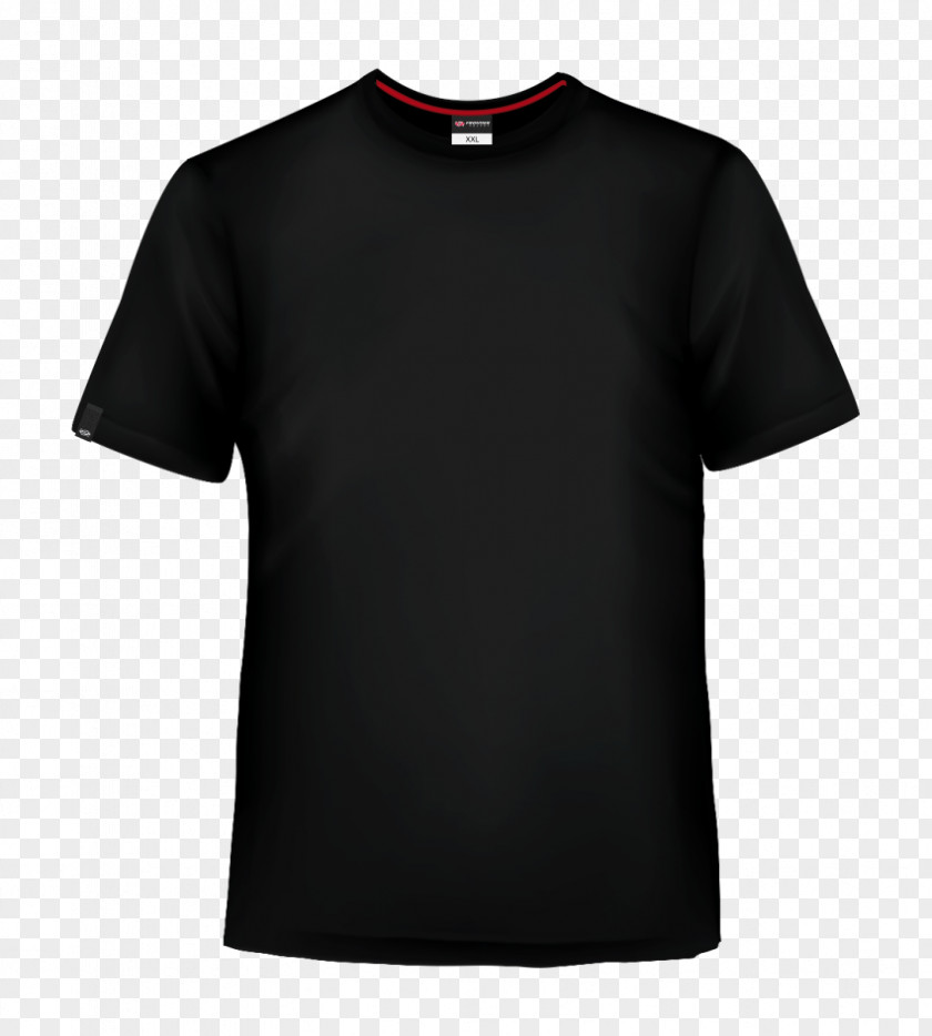 T-shirt Black Long-sleeved Crew Neck PNG