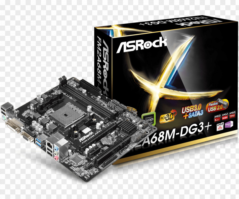 Computer ASRock Motherboard Amd Fm2A68M-Dg3 + A68 Micro ATX Socket Fm2 100 Gr FM2+ MicroATX PNG