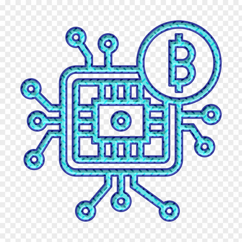 Bitcoin Icon Microchip Blockchain PNG