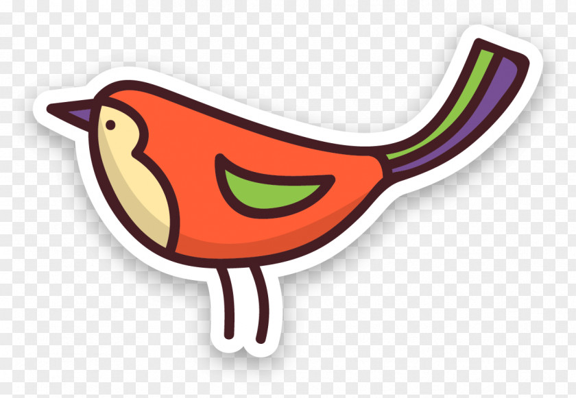 Cartoon Orange Bird PNG