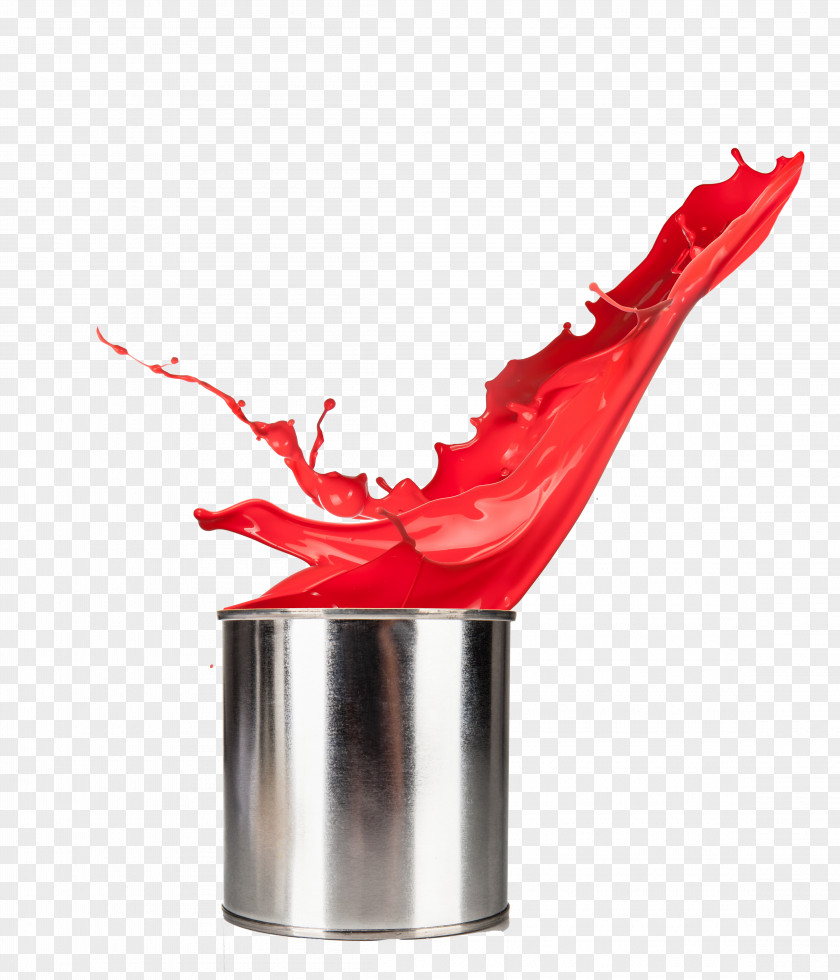 Red Bucket Drip Painting Aerosol Paint PNG