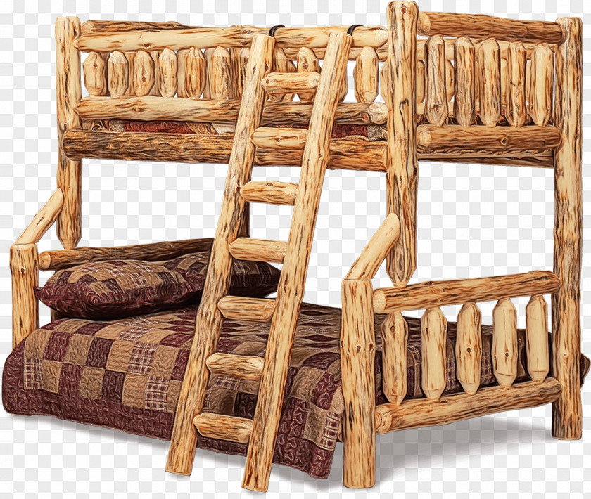 Bed Hardwood Furniture Chair Wood Room Bunk PNG