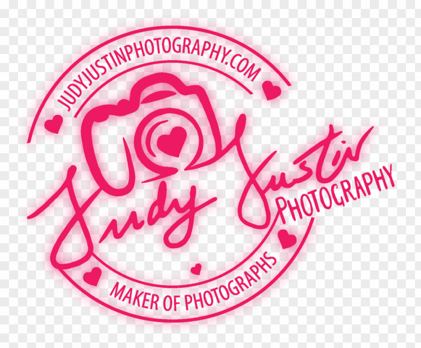 Pink Badge Judy Justin Photography Event Portrait Logo PNG