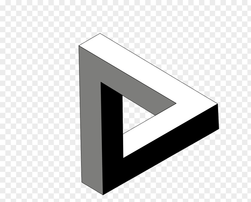 Roger Penrose Triangle Line Optical Illusion PNG