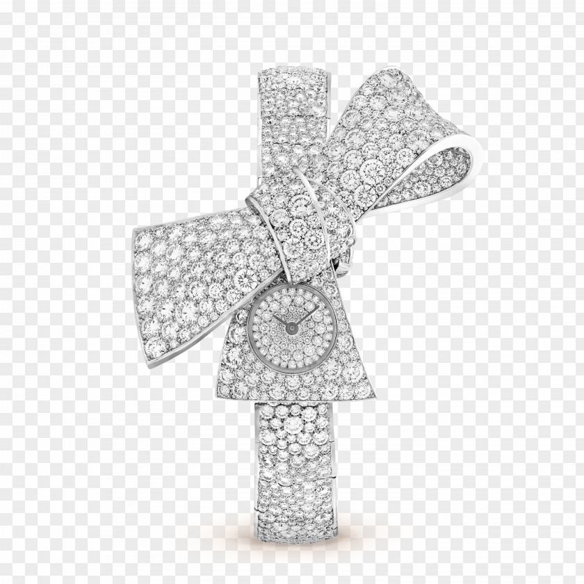 Van Cleef Watch & Arpels Diamond Pilgrim Aidin Clock PNG