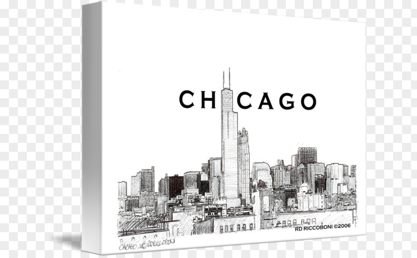 Chicago Skyline Willis Tower Drawing Line Art PNG