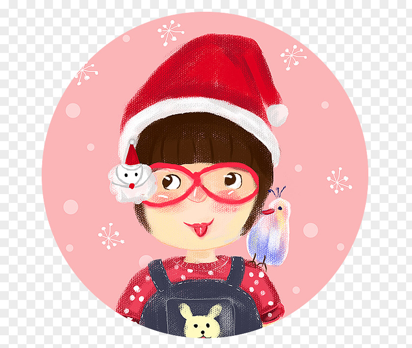 Christmas World Ornament Santa Claus (M) Glasses Illustration PNG
