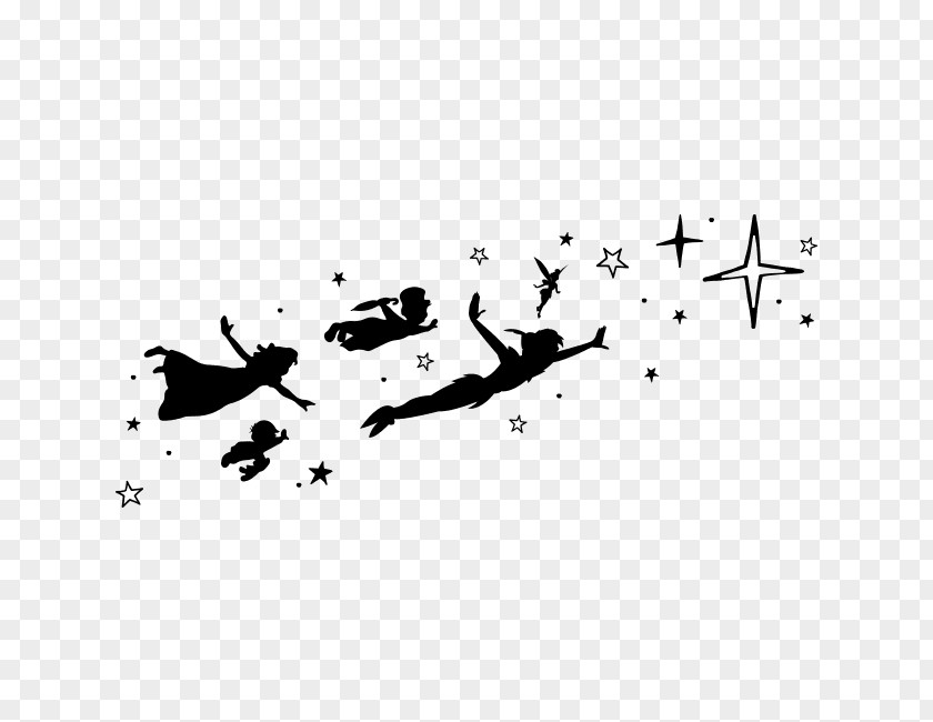 Peter Pan And Wendy Drawing Wall Decal PNG