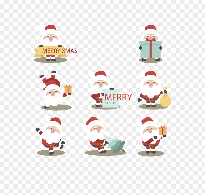 Santa Claus Christmas Vector Elements T-shirt Iron-on PNG